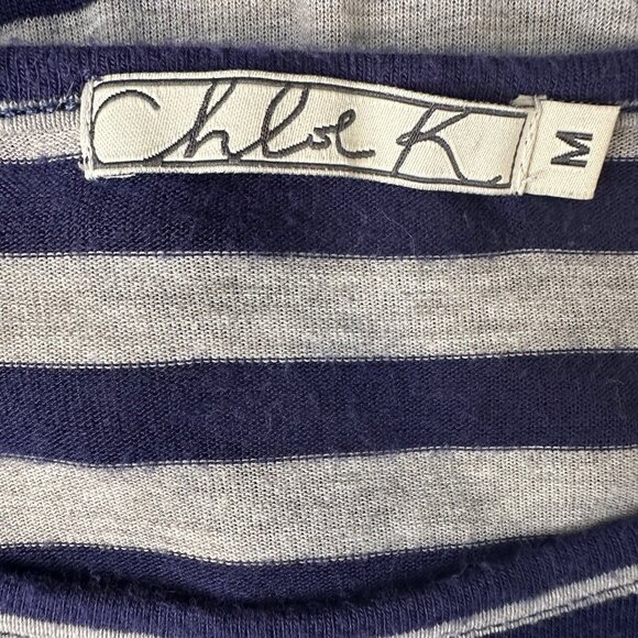 SALE 2/15 Chloe K - Navy and Grey Striped 3/4 Length Sleeve Top - Size Medium. - Picture 8 of 9